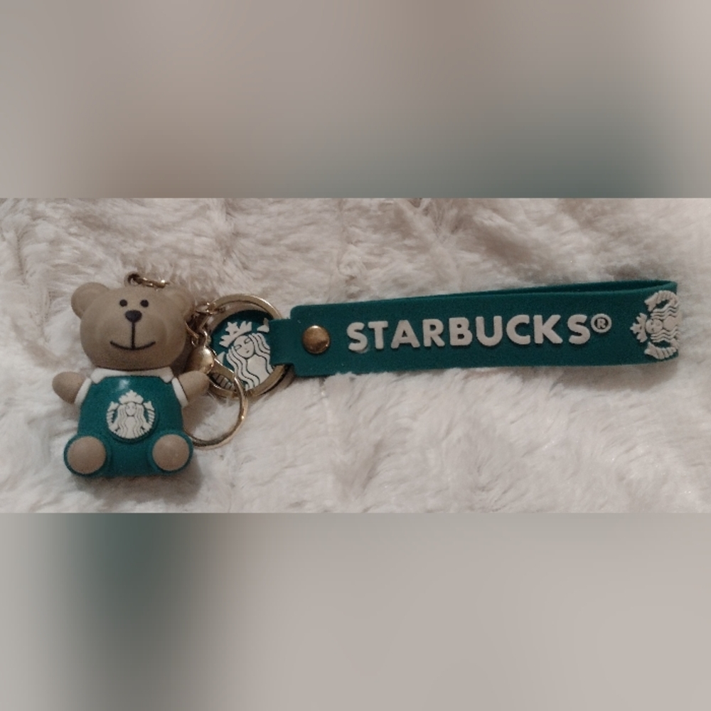Starbucks Bearista Key Chain Green Apron